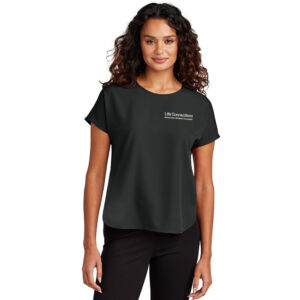 Life Connections Mercer and Mettle Women’s Stretch Crepe Crew-Black