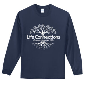 Life Connections Unisex Cotton Long Sleeve Tee-Navy