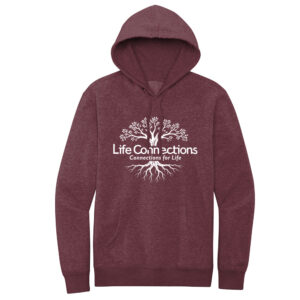 Life Connections Rah-Rah District Unisex V.I.T. Fleece Hoodie-Heathered Cardinal
