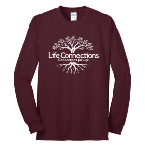 Life Connections Unisex Cotton Long Sleeve Tee-Maroon