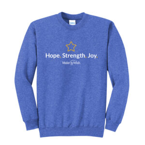 Make A Wish Iowa Unisex Fleece Crewneck Sweatshirt-Heather Royal
