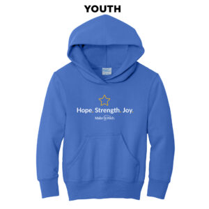 Make A Wish Iowa Youth Fleece Hooded Sweatshirt-Royal