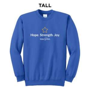 Make A Wish Iowa Tall Fleece Crewneck Sweatshirt-Royal
