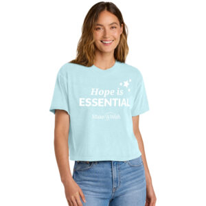 Make A Wish Iowa Comfort Colors Women’s Heaveweight Boxy Fit Slightly Cropped T-Shirt-Chambray Blue (M-2x)