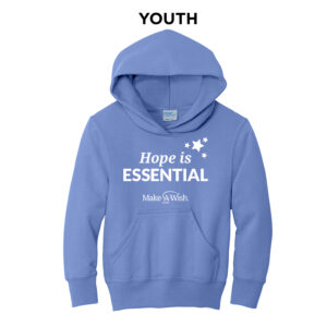 Make A Wish Iowa Youth Fleece Hooded Sweatshirt-Carolina
