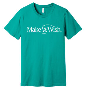Make A Wish Iowa Bella and Canvas Unisex Jersey Short Sleeve Tee-Teal