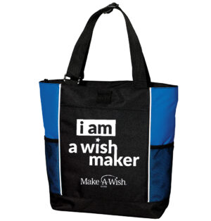 Make A Wish Iowa Port Authority Improved Panel Tote-Black/Royal