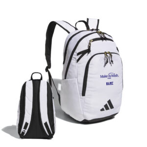 Make A Wish Iowa adidas Defender 5 Backpack-White/Gold Metallic/Black