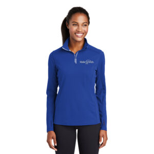 Make A Wish Iowa Sport-Tek Ladies Sport-Wick Textured 1/4 Zip Pullover-True Royal