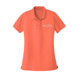 Make A Wish Iowa Port Authority Ladies Dry Zone UV Micro Mesh Polo-Coral