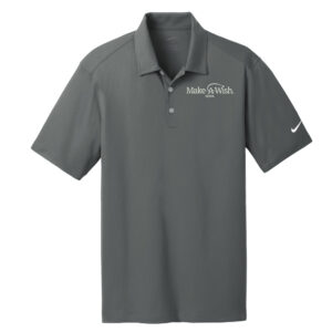 Make A Wish Iowa Nike Golf Dri-Fit Vertical Mesh Polo-Anthracite