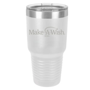 Make A Wish Iowa Polar Camel 30 oz.Ringneck Vacuum Insulated Tumbler w/Lid and Silver Ring-White