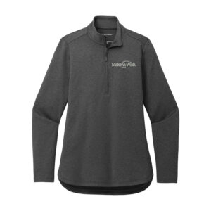 Make A Wish Iowa Port Authority Ladies C-FREE Double Knit 1/4-Zip-Grey Steel Heather