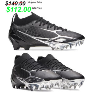 Moline Football PG Under Armour Spotlight Pro Football Cleats-Black/Metalic Silver