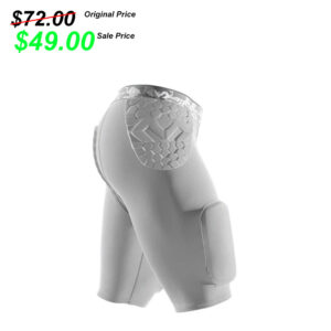 Moline Football PG McDavid HEX Integrated 5 Pad Girdle  with hard-shell thigh guards-GREY