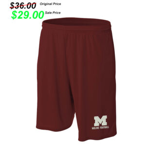 Moline Football PG A4 9″ Cooling performance shorts with side pockets Men-Maroon