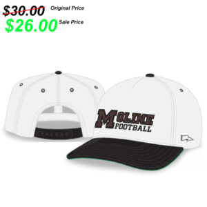 Moline Football PG Rah-Rah 5-Panel Chino Twill Snapack Cap-White/Black/Green Underbill