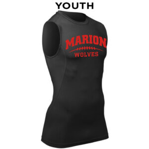 06. Marion High School Football YOUTH Compression Sleeveless Tee – Black