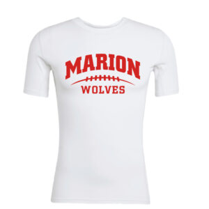 07. Marion High School Football Adidas Compression Short Sleeve Tee – White