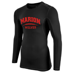 09. Marion High School Football Compression Long Sleeve Tee – Black