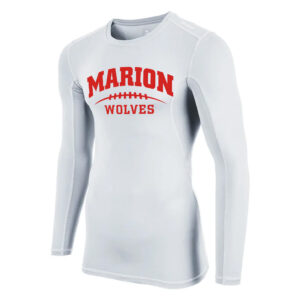 10. Marion High School Football Compression Long Sleeve Tee – White