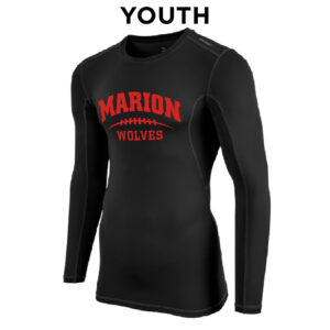11. Marion High School Football YOUTH Compression Long Sleeve Tee – Black