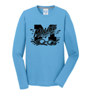 Moline Swim Men Long Sleeve Essential Blended Performance Tee-Aquatic Blue