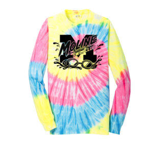 Moline Swim Unisex Tie Dye Cotton Long Sleeve Tee-Neon Rainbow