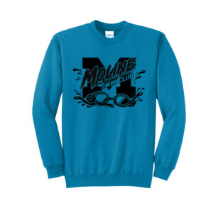 Moline Swim Unisex Fleece Crewneck Sweatshirt-Neon Blue