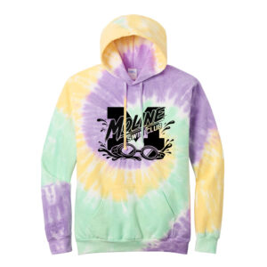 Moline Swim Unisex Essential Tie-Dye Pullover Hooded Sweatshirt-Mint Rainbow