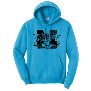 Moline Swim Unisex  Classic Core weight Cozy Pullover Hooded Sweatshirt-Neon Blue