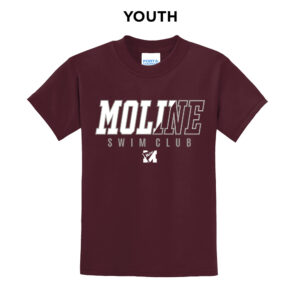 Moline Swim Youth Short Sleeve Tee-maroon