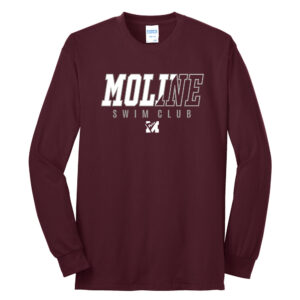 Moline Swim Unisex Cotton Long Sleeve Tee-Maroon