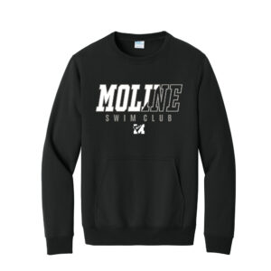Moline Swim Unisex Core Fleece Crewneck Pocket Sweatshirt-Black