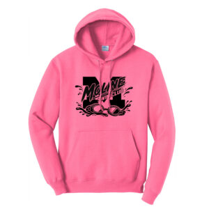 Moline Swim Unisex Fleece Hooded Sweatshirt-Neon Pink