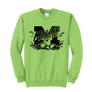 Moline Swim Unisex Fleece Crewneck Sweatshirt-Lime