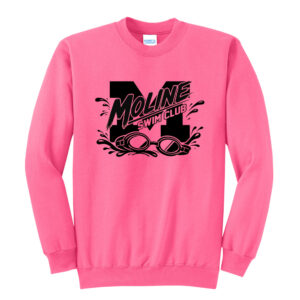 Moline Swim Unisex Fleece Crewneck Sweatshirt-Neon Pink