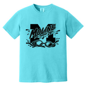 Moline Swim Unisex Comfort Color Heavyweight Ring Spun Tee-Lagoon