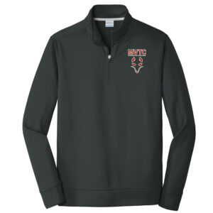 MVTC Port Company Men Performance Fleece 1/4-Zip Pullover Sweatshirt-Black