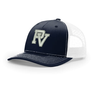 PV Baseball Richardson Five Panel Trucker mesh snap back cap split color-navy/White