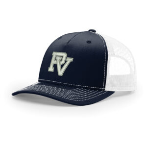 PV Baseball Richardson Five Panel Trucker mesh snap back cap split color-navy/White