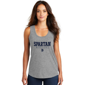 PV Baseball District Made Ladies Perfect Tri Racerback Tank-Grey Frost