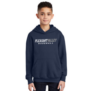PV Baseball Youth Fleece Hooded Sweatshirt-Navy