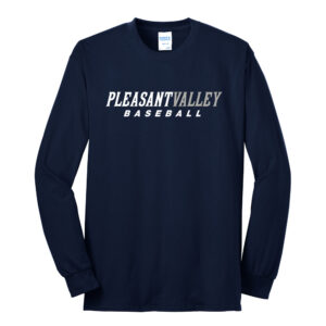 PV Baseball Unisex Cotton Long Sleeve Tee-Navy