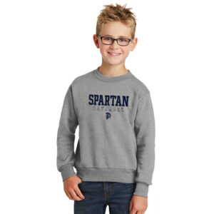 PV Baseball Youth Fleece Crewneck Sweatshirt-Athletic Heather