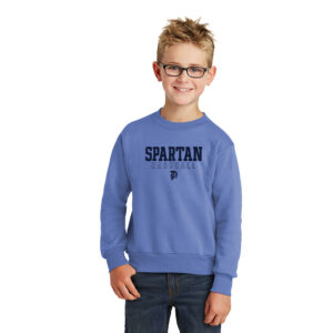 PV Baseball Youth Fleece Crewneck Sweatshirt-Carolina Blue