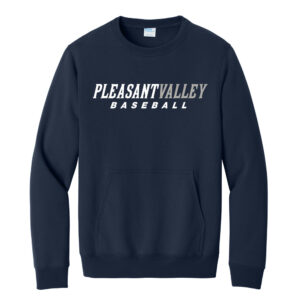 PV Baseball Unisex Core Fleece Crewneck Pocket Sweatshirt-Navy