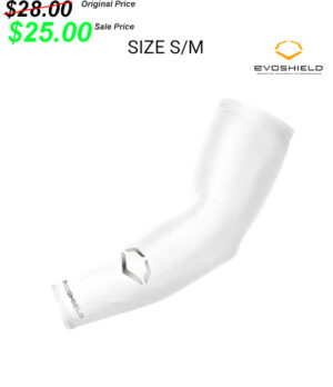09. PV Baseball Evoshield Solid Arm Sleeve – Size S/M – White