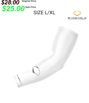 10. PV Baseball Evoshield Solid Arm Sleeve – Size L/XL – White
