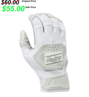 15. PV Baseball Rawlings Workhorse Batting Gloves – White